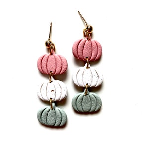Fall Clay Earrings, Pumpkin Clay Earrings, Autumn Clay Earrings, Gift for Her, Earrings for Fall, Pumpkin Earrings, Clay Dangles