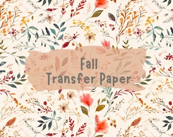 Fall Foliage Clay Transfer Paper #HF48, Autumn Leaves Pattern for Thanksgiving Earrings, Water Soluble Transfers for Polymer Clay Earrings
