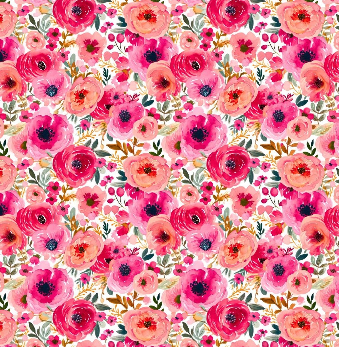 Valentine’s Day Floral Clay Transfer Paper #V2, Romantic Pink Rose ...