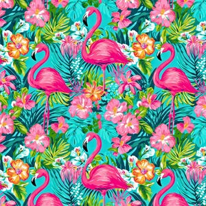 Flamingo Transferpapier #F64, Tropisches Muster für Summer Clay Ohrringe, wasserlösliches Transferpapier für Polymer Clay Ohrringe