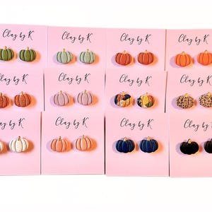 Pumpkin Clay Stud Earrings, Fall Clay Earrings, Pumpkin Earrings, Cute Clay Earrings for Thanksgiving Dinner, Earrings for Pumpkin Patch