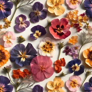 Real Pressed Flower Clay Transfer Paper #PF6, Floral Pattern for Summer Earrings, Water Soluble Transfer Paper for Polymer Clay Earrings