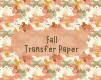Fall Watercolor Clay Transfer Paper #HF54, Muted Autumn Pattern for Abstract Earrings, Water Soluble Transfers for Polymer Clay Earrings