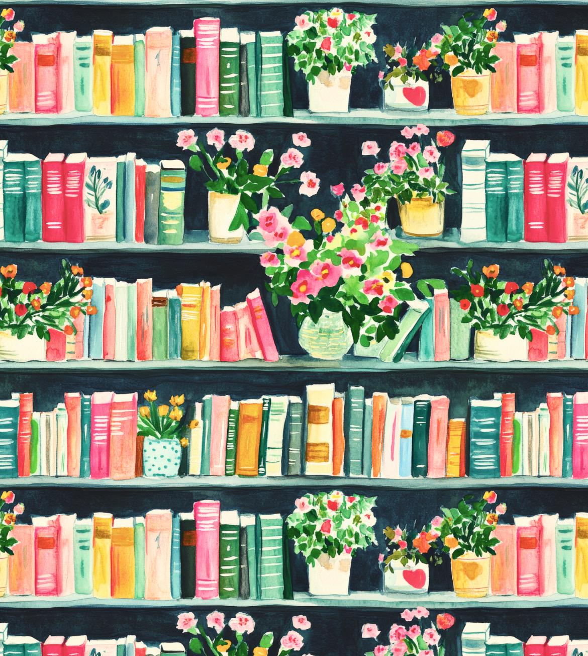Bookshelf Clay Transfer Paper #book23, Colorful Book Pattern for ...