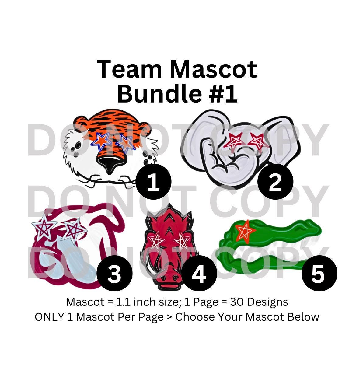 Preppy Sports Team Mascot Water Soluble Clay Transfer Paper, Football Clay Transfer Paper, Transfer Paper for Clay Earrings, Team Bundle #1