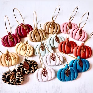 Pumpkin Clay Earrings, Fall Clay Earrings, Clay Dangles, Pumpkin Earrings, Boho Clay Earrings, Halloween Clay Earrings