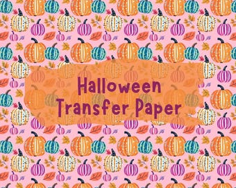 Halloween Pumpkins Clay Transfer Paper #HF45, Cute Pumpkin Pattern for Fall Earrings, Water Soluble Transfers for Polymer Clay Earrings
