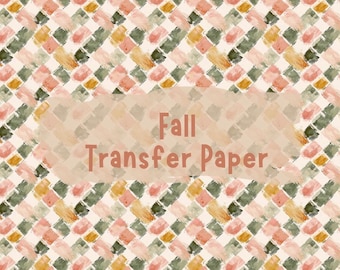 Fall Watercolor Clay Transfer Paper #HF56, Muted Autumn Pattern for Clay Earrings, Water Soluble Transfers for Polymer Clay Earrings