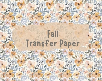 Muted Fall Floral Clay Transfer Paper #HF49, Neutral Flower Pattern for Clay Earrings, Water Soluble Transfers for Polymer Clay Earrings
