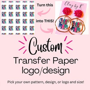Carta transfer in argilla con design personalizzato, carta transfer con logo sportivo, carta transfer personalizzata, carta transfer solubile in acqua per orecchini in argilla polimerica