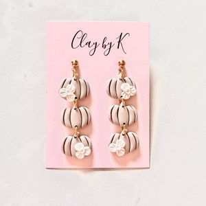 Fall Clay Earrings, Pumpkin Clay Earrings, Autumn Clay Earrings, Gift for Her, Earrings for Fall, Pumpkin Earrings, Clay Dangles