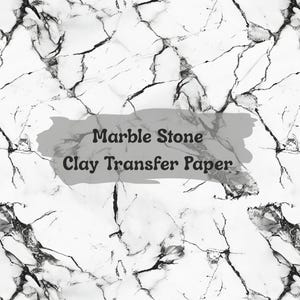 Marble Stone Clay Transfer Paper #GM6, Marble Pattern for Howlite Clay Earrings, Water Soluble Transfer Paper for Polymer Clay Earrings
