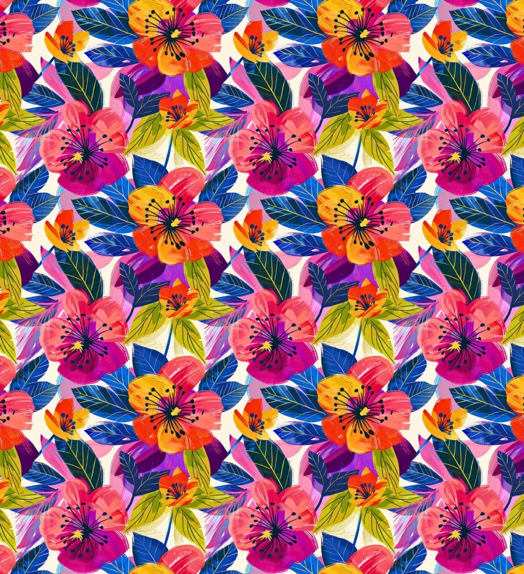 Tropical Florals Clay Transfer Paper #F116, Bold Flower Pattern for ...