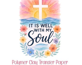 Faith Clay Transfer Paper #D-41, Jesus Design für religiöse christliche Ohrringe, wasserlösliches Transferpapier für Polymer Clay Ohrringe