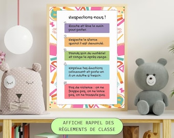 ¡Affiche règlement de classe!