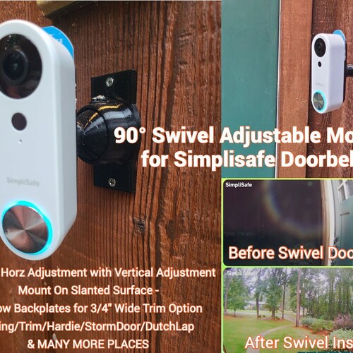 Simplisafe Doorbell 035 Degree Swivel Mount Adjustable Etsy