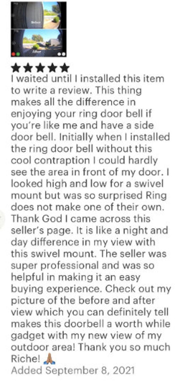 Arlo Doorbell 90 Degree Swivel Mount Adjustable Tilting Bracket. Can Rotate  From 15deg to 90deg. Get Perfect Viewing Angle. -  UK