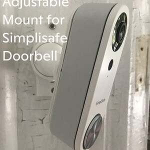 Simplisafe Doorbell 90 degree Swivel Mount Adjustable Tilting Bracket.  Can rotate from 15deg to 90deg. Get perfect viewing angle.