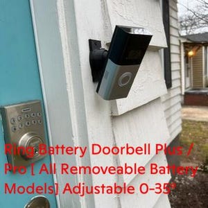 Mount Ring Battery Doorbell Plus / Pro Removeble Battery Swivel 0-35 Degree Tilting Adjustable Mounting Bracket Angle Viewing Up /Down/Side