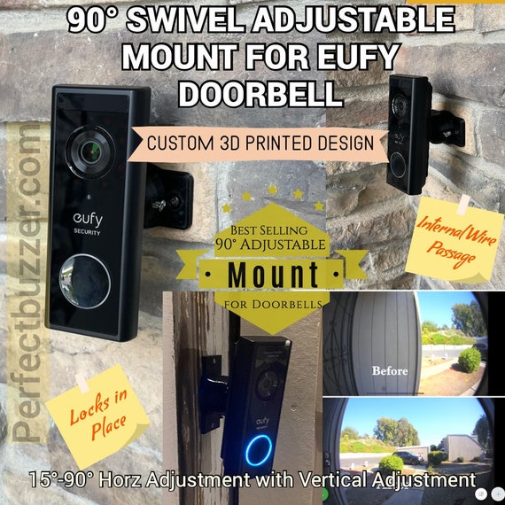 Eufy Doorbell 90 Degree Swivel Mount Adjustable Tilting Bracket. for Eufy  Wired / Eufy Wireless. for Perpendicular Side Wall Installation 