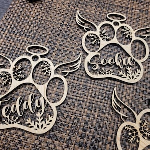 Paw Print Ornaments Digital File 4 Designs Included SVG