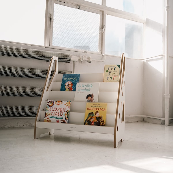 Bibliothèque MAXI Montessori et rangement de jouets, meubles pour enfants, cadeau parfait pour bébé