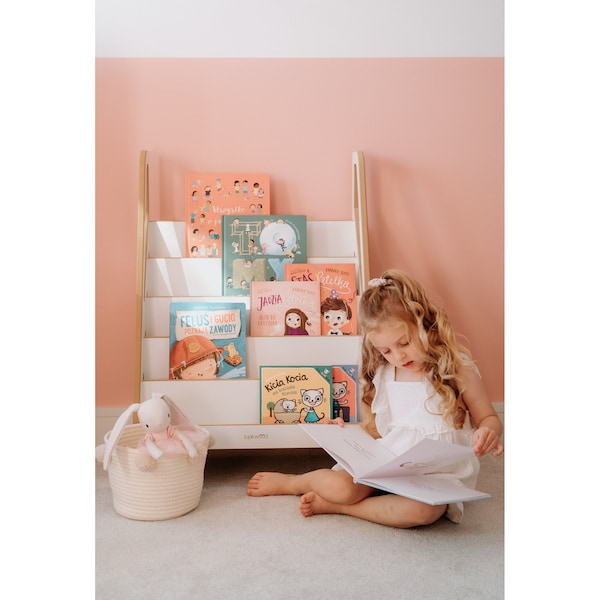 MINI Montessori Bücherregal und Spielzeugaufbewahrung, Kindermöbel, perfektes Babygeschenk