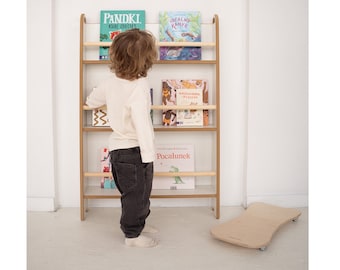 SLIM - narrow wall-mounted bookcase Montessori