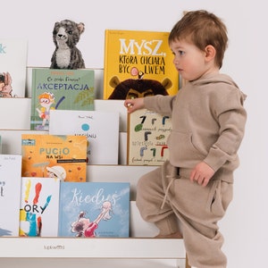 MAXI Montessori Bücherregal und Spielzeugaufbewahrung, Kindermöbel, perfektes Babygeschenk Bild 6