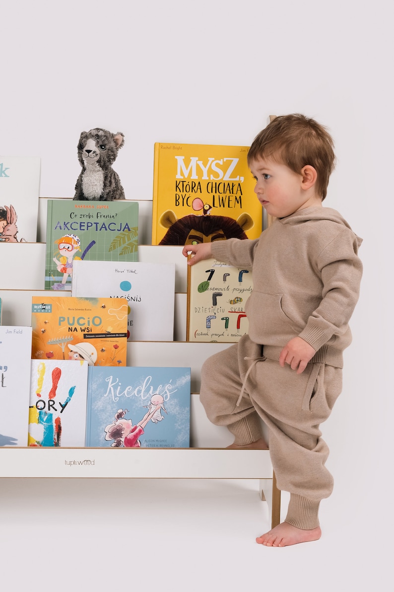 MAXI Montessori Bücherregal und Spielzeugaufbewahrung, Kindermöbel, perfektes Babygeschenk Bild 6