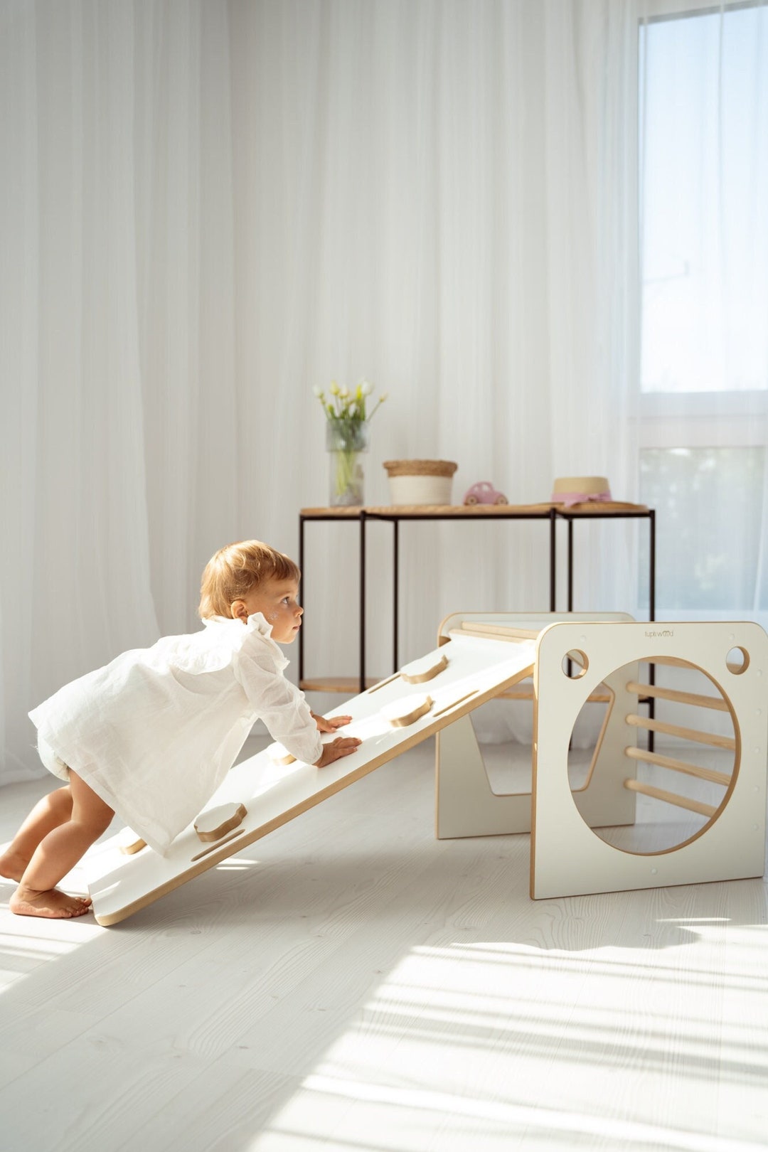 Montessori Climbing Cube With Slide and Climbing Wall Etsy