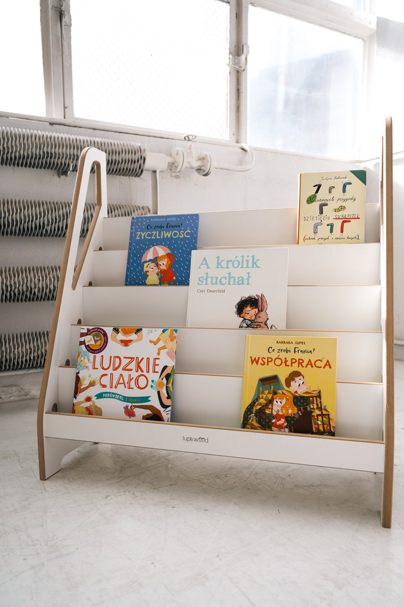 MAXI Montessori Bücherregal und Spielzeugaufbewahrung, Kindermöbel, perfektes Babygeschenk Bild 3