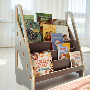 MAXI Montessori Bookshelf and Toy Storage, Kids Furniture, Perfect Baby Gift image 2