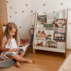 MINI Montessori boekenplank en speelgoedopslag, kindermeubilair, perfect babycadeau afbeelding 6