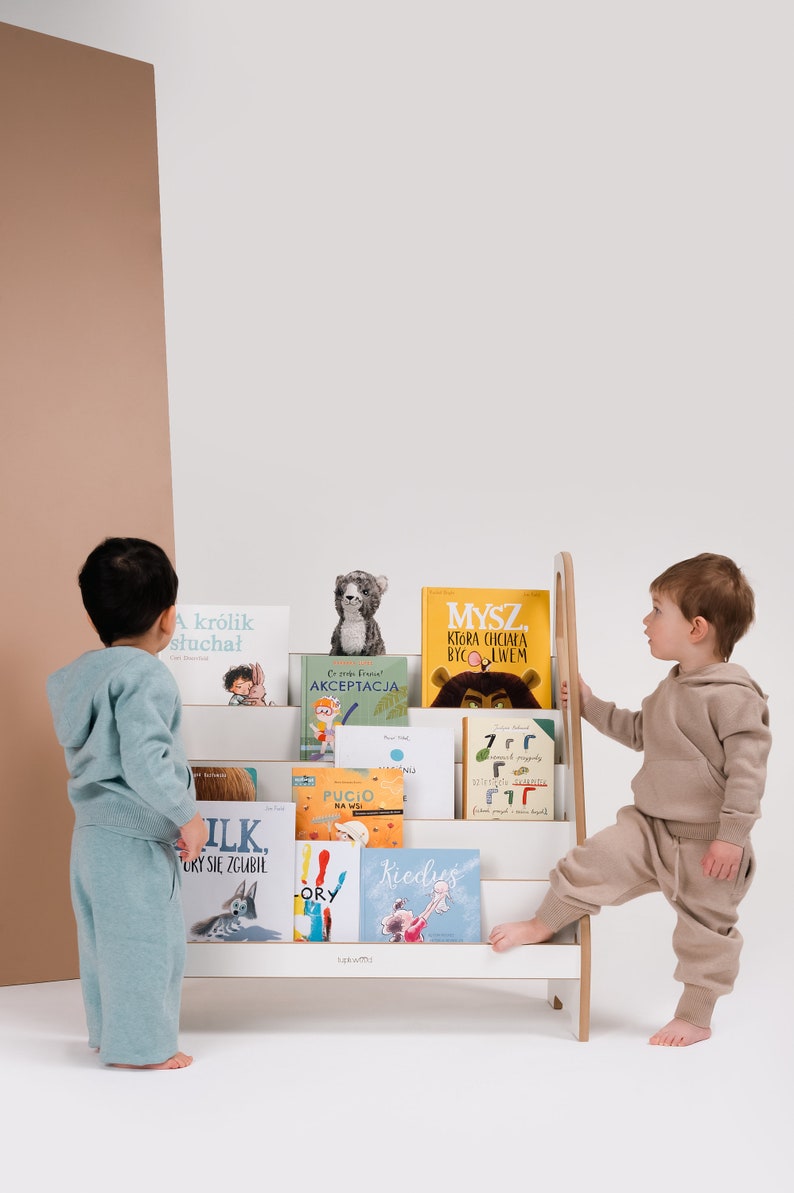 MAXI Montessori Bücherregal und Spielzeugaufbewahrung, Kindermöbel, perfektes Babygeschenk Bild 5