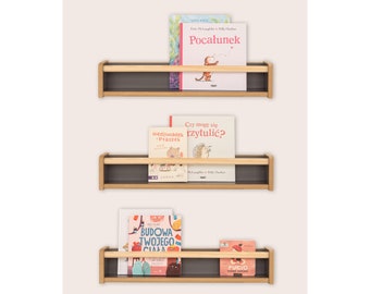 Set di 3 librerie Montessori - grigie
