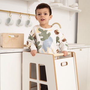 Küchenhelfer Extra Safe, Weiß, Küchenhelfer-Turm, Kinderturm, Kinderhelfer, Kinder-Tritthocker, Montessori-Möbel Bild 4