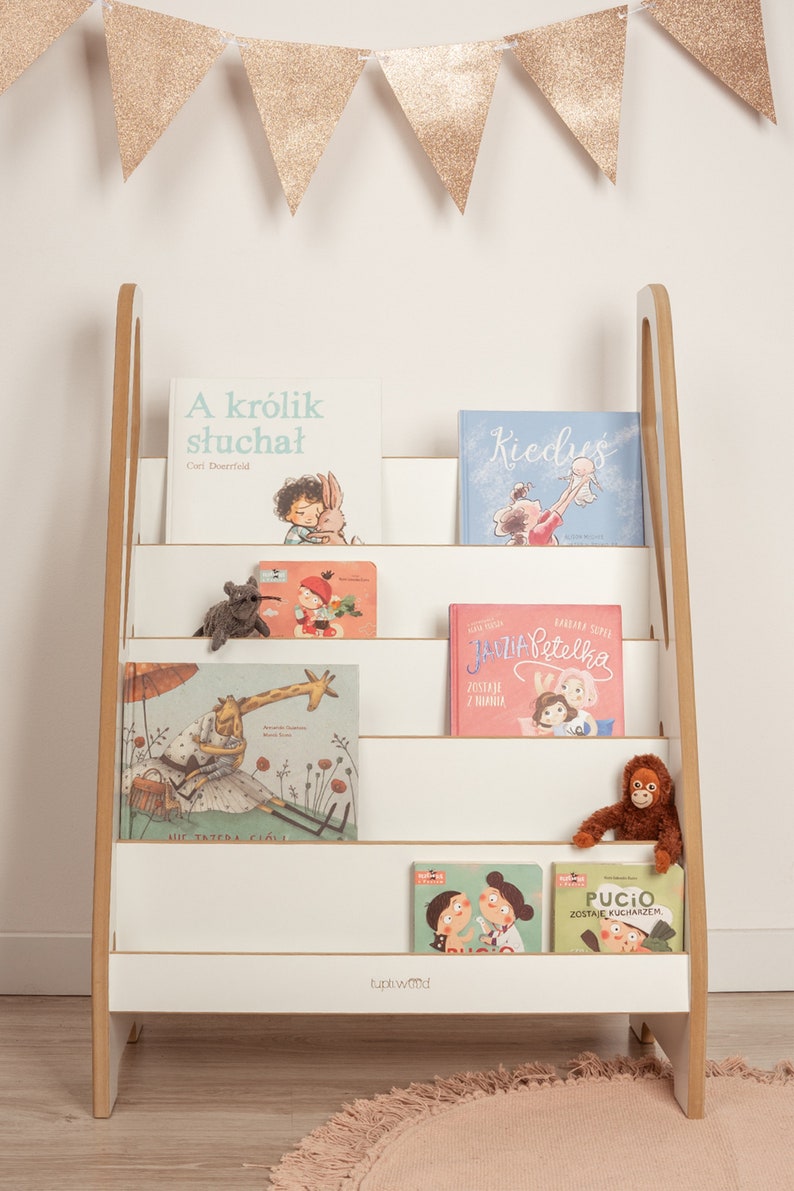 MINI Montessori boekenplank en speelgoedopslag, kindermeubilair, perfect babycadeau afbeelding 2
