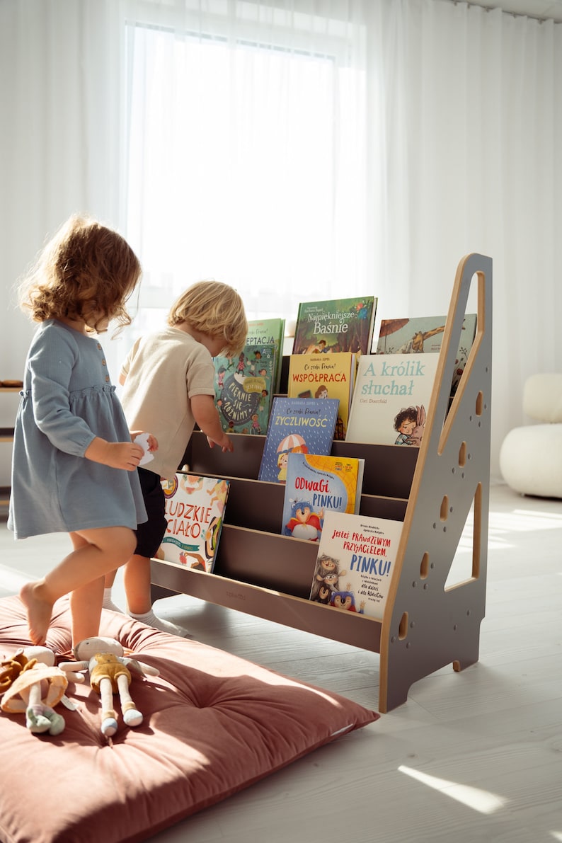 Bibliothèque MAXI Montessori et rangement de jouets, meubles pour enfants, cadeau parfait pour bébé image 7