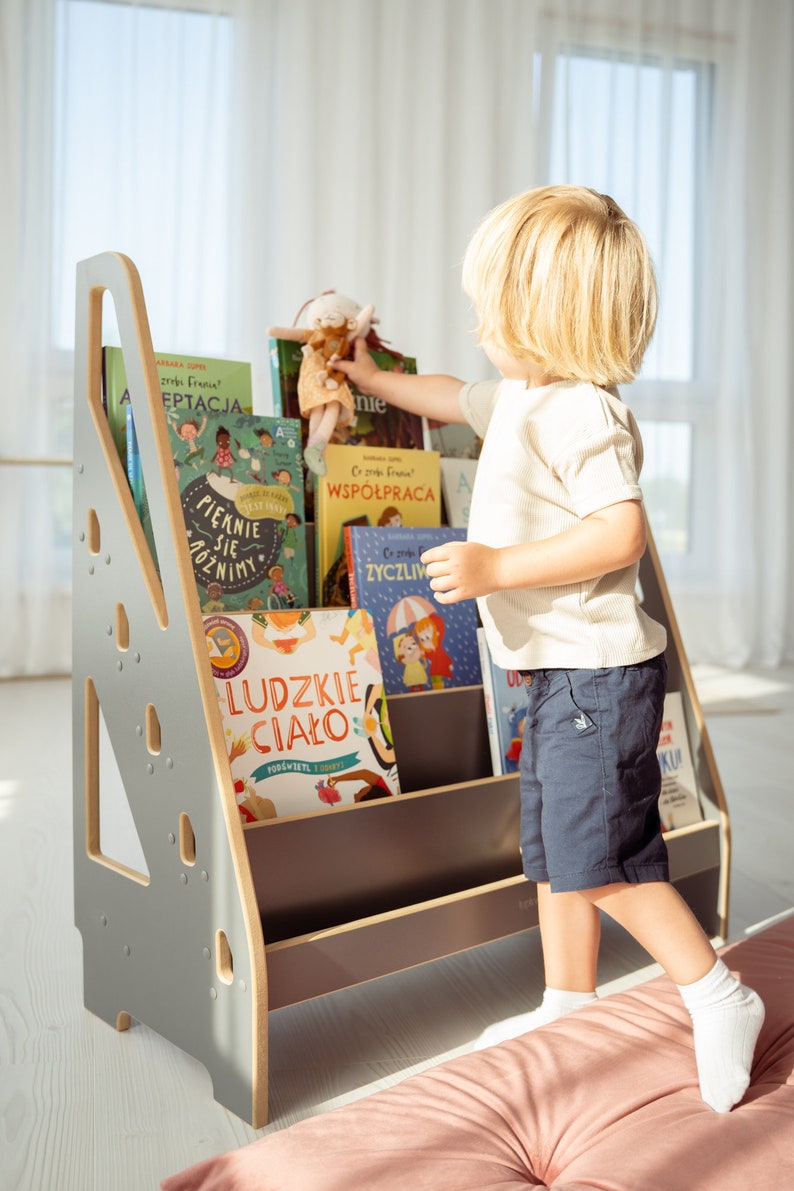 Bibliothèque MAXI Montessori et rangement de jouets, meubles pour enfants, cadeau parfait pour bébé image 6