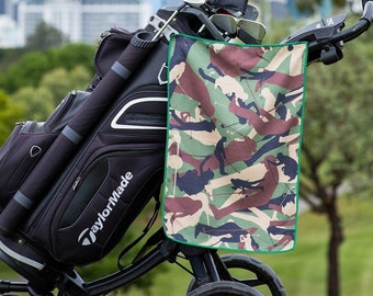 Camouflage Golf Towel | Green Golfer Gift, Birthday Gift, Christmas Gift, Fathers Day Dad Gift, Gifts for Men, Women Golf Gift