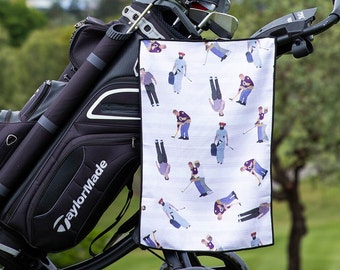 Happy Shooter Golfhandtuch | Happy Gilmore | Golfer Geschenk, Geburtstagsgeschenk, Weihnachtsgeschenk, Vatertag Papa Geschenk, Geschenke für Männer, Frauen Golf Geschenk