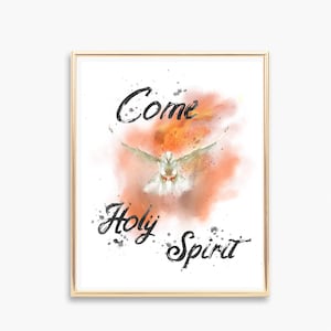 Come Holy Spirit Art | Confirmation Print | Catholic Prayer Watercolor