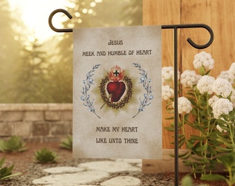 Sacred Heart Garden Banner | Month of June Catholic Garden Flag *Pole not included