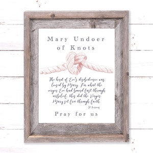 Mary Undoer of Knots Print | Mary Art | Marian Devotion | St Irenaeus Quote