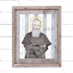 St Maximilian Kolbe Art | Saint Art | Catholic Watercolor Print