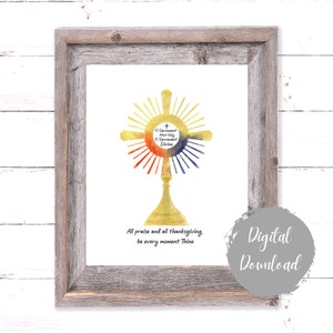Monstrance Digital Download | Adoration Art | First Communion Gift | O Sacrament Most Holy, O Sacrament Divine | Divine Mercy Monstrance