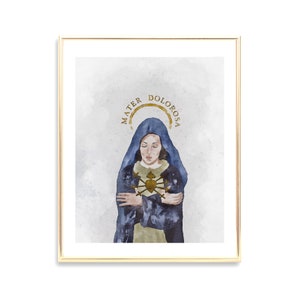 Our Lady of Sorrows | Seven Sorrows of Mary | Mater Dolorosa Print | Mary Art | Marian Devotion | Fine Art Print