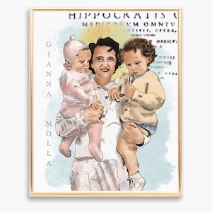 St Gianna of Molla Art | Catholic Watercolor Painting | Saint Art | Prolife Art | Fine Art Print
