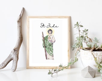 St Jude Print | Saint Art | Saint of Hopeless Causes Print |  St Jude Thaddeus Art | Jesus's Apostle Art